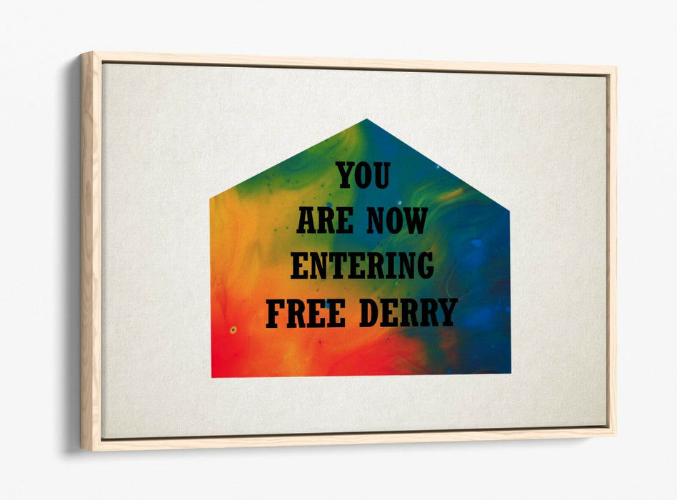 FREE DERRY CORNER IRISH RAINBOW, DERRY GIRLS -FLOAT EFFECT CANVAS ART PRINT