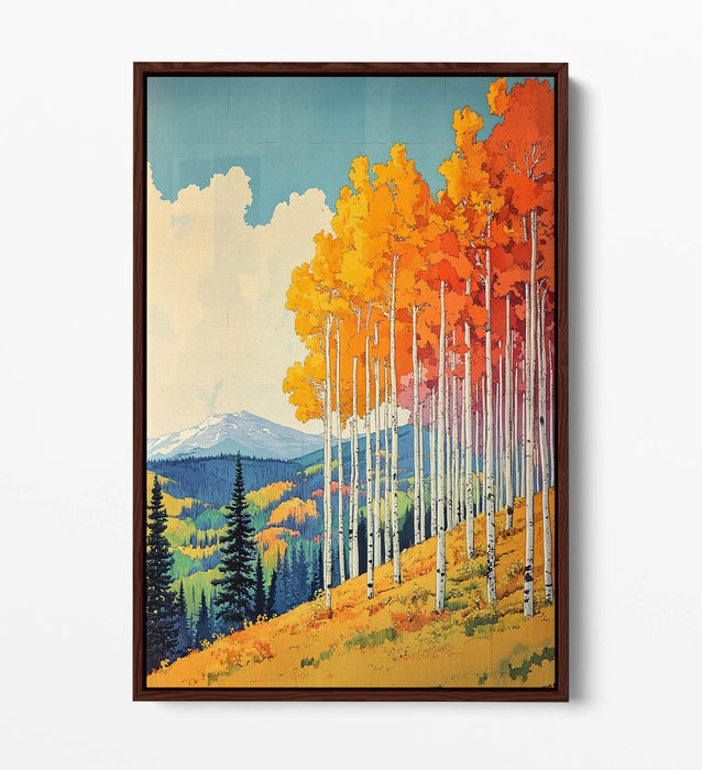 Canvas Wall Art – Autumn Landscape Print with Float Effect Canvas & Premium Frame