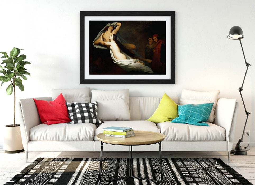 Framed Art Poster - 'Ary Scheffer, The Ghosts of Paolo and Francesca' Wall Art Print, UK Made
