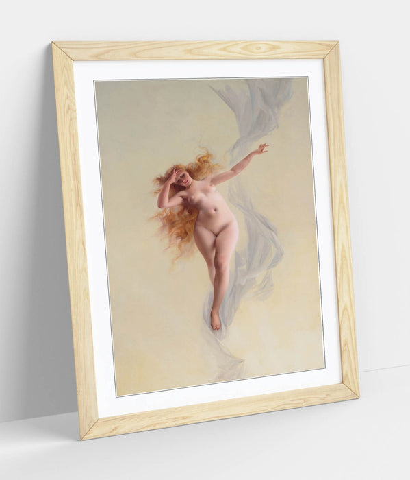 Framed Wall Art - Luis Ricardo Falero Dawn Painting Poster Print with MDF Wood Frame