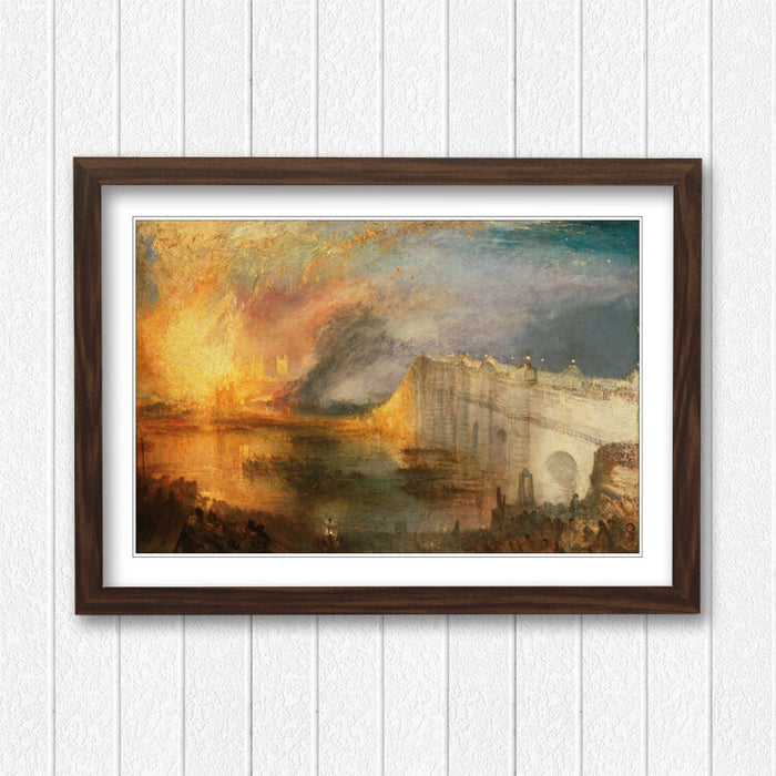 Burning Houses of Commons Art – J M W Turner Framed Art Poster Print