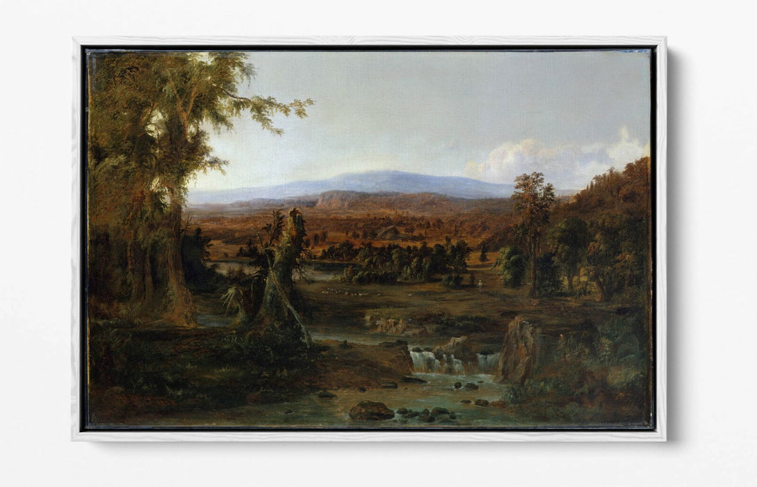 ROBERT S DUNCANSON, LANDSCAPE WITH SHEPARD -FLOAT EFFECT CANVAS WALL ART PRINT