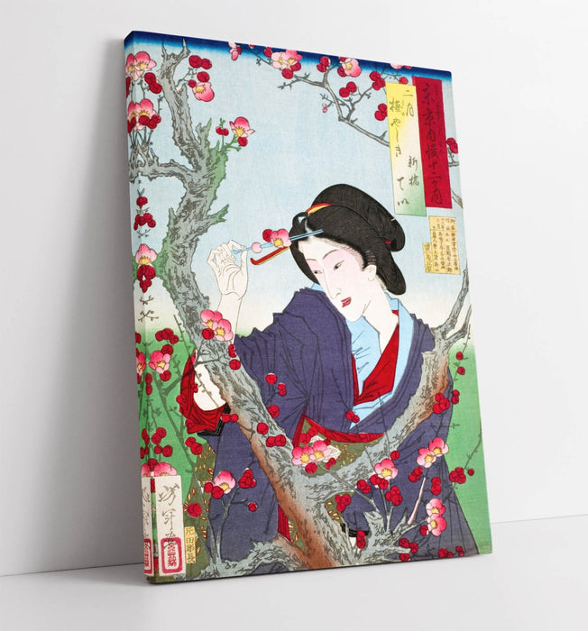 Canvas Wall Art – Japanese Woman by Plum Tree | Premium Handmade Print