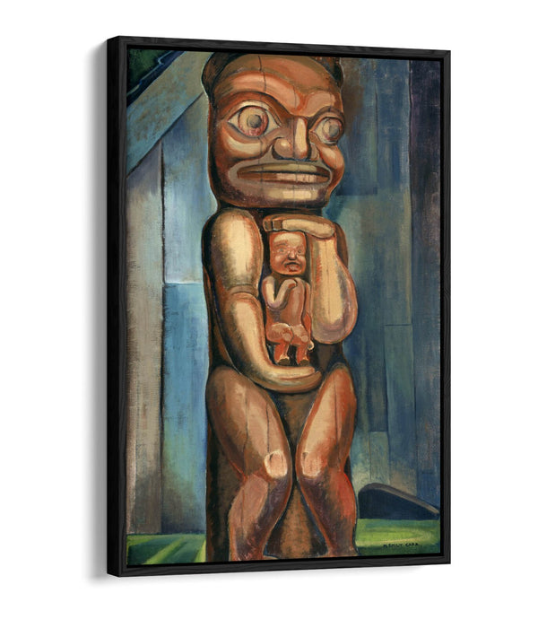 Canvas Wall Art - Emily Carr Totem Mother Float Effect Canvas Art Print
