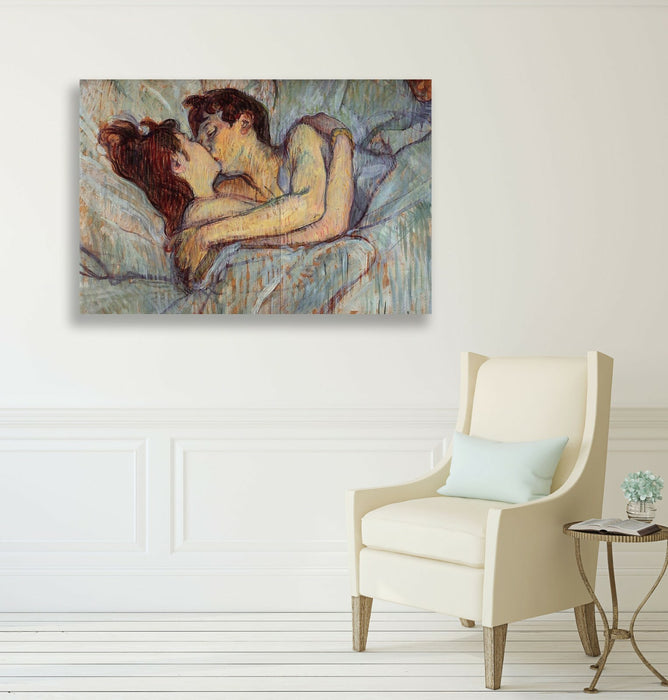 Henri Lautrec In bed the Kiss Love CANVAS WALL ART PRINT PAINTING FRAMED