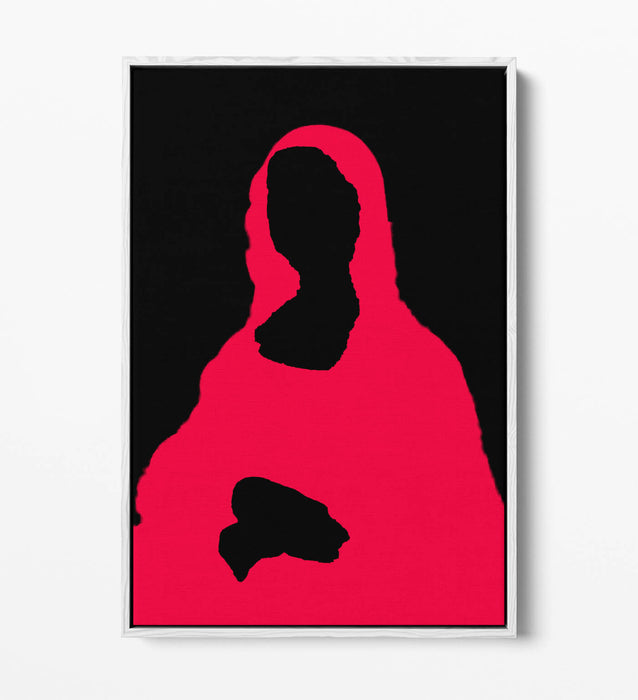 MONA LISA SILHOUETTE TRENDY POP ART MINIMAL -FLOAT EFFECT CANVAS WALL ART PRINT
