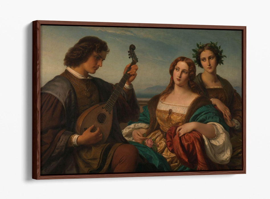 KARL FERDINAND SOHN, MINSTREL & TWO LADIES -FLOAT EFFECT CANVAS WALL ART PRINT