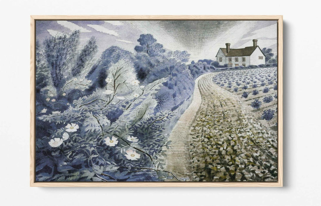 Canvas Wall Art - Eric Ravilious Essex Farmhouse | Float Effect Handmade Print