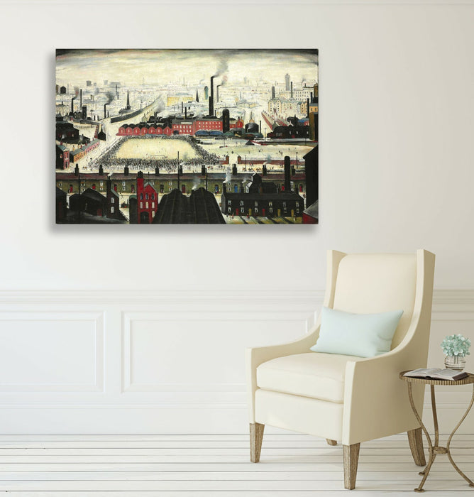 The Football Match CANVAS WALL ART PRINT ARTWORK PAINTING FRAMED LS Lowry Style