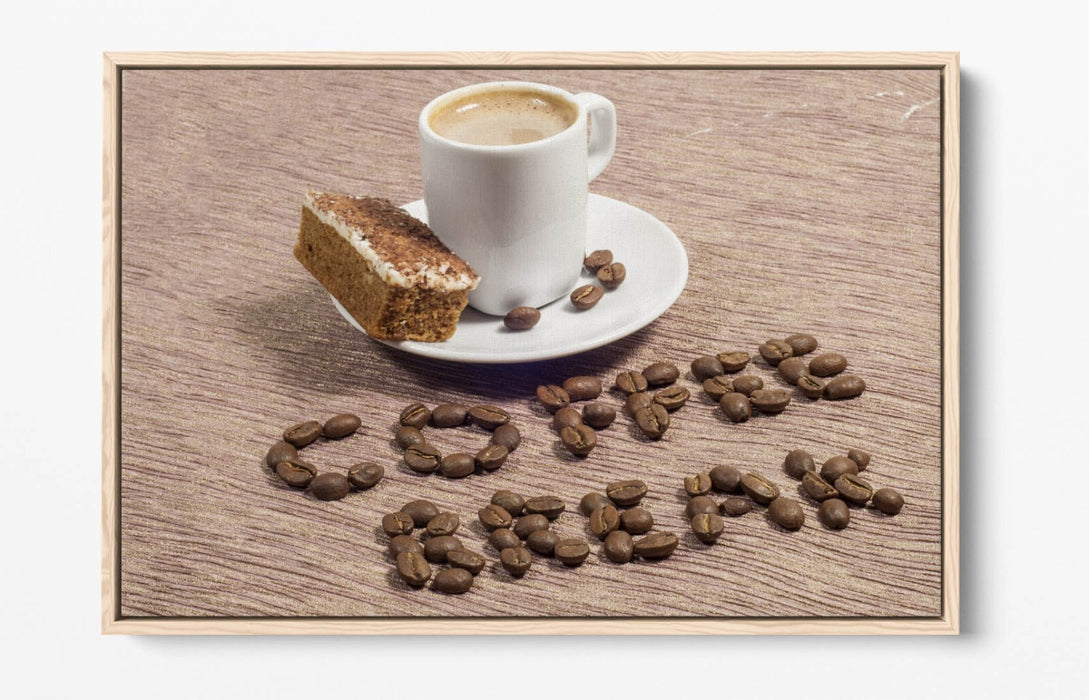 Canvas Wall Art Print - Coffee Cafe Kitchen Decor | Float Effect, Ready To Hang