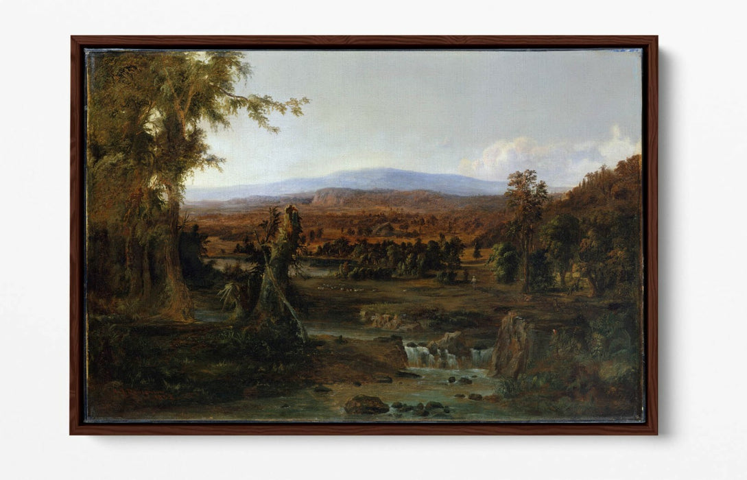 ROBERT S DUNCANSON, LANDSCAPE WITH SHEPARD -FLOAT EFFECT CANVAS WALL ART PRINT