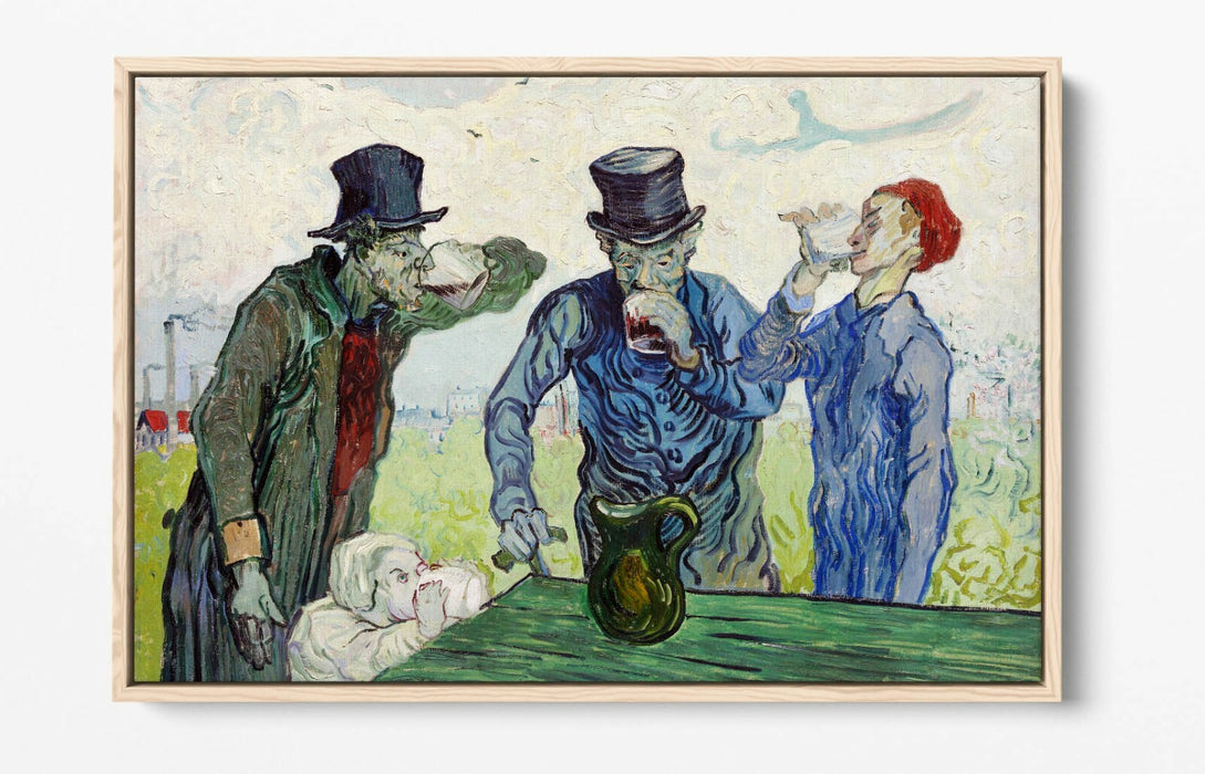 VINCENT VAN GOGH, "THE DRINKERS" -FLOAT EFFECT CANVAS WALL ART PIC PRINT