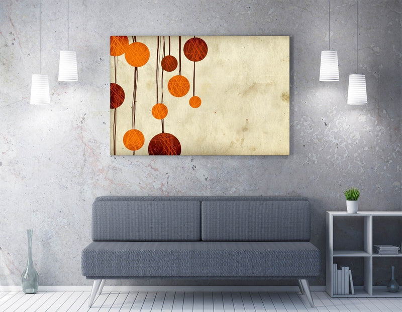Abstract Canvas Wall Art - Framed Canvas Print With Red Orange Artwork, Ready To Hang