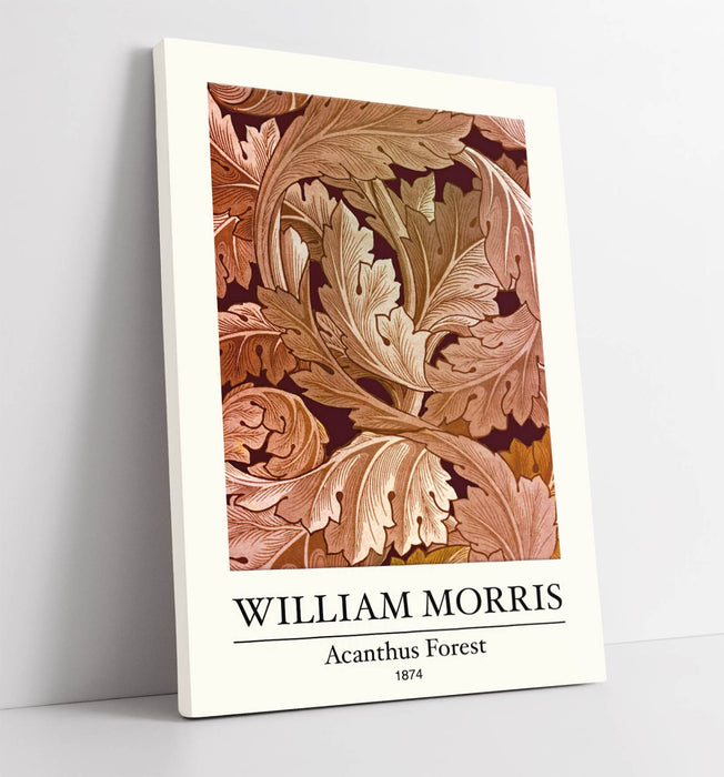 WILLIAM MORRIS 'ACANTHUS FOREST' PLANT HOME DECOR CANVAS WALL ART PICTURE PRINT