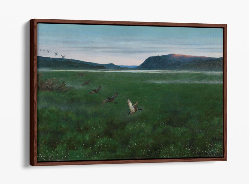 Canvas Wall Art – Theodor Kittelsen Wild Ducks Painting | Float Effect Canvas Print
