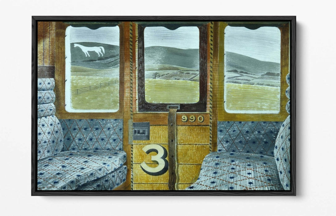 Canvas Wall Art – Eric Ravilious Train Landscape Print | Float Effect Canvas, Ready to Hang