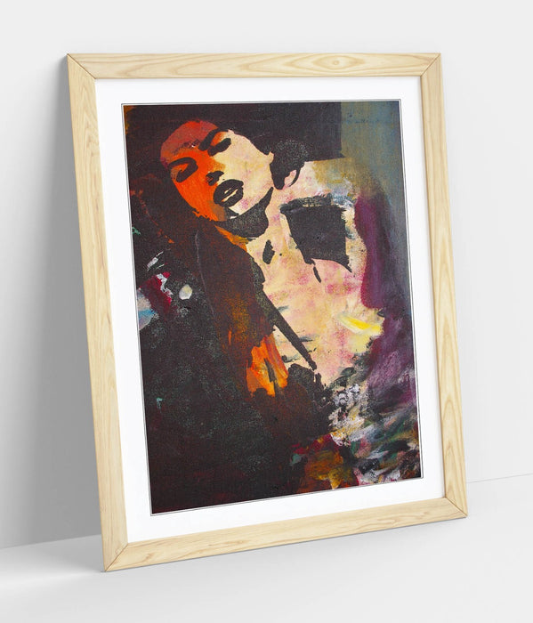 Abstract Graffiti Wall Art – Multicolour Woman Print | Framed Matte Poster