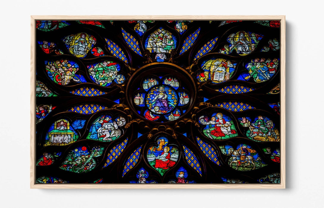 Stained Glass Canvas - Multi Colour Print Float Effect Frame | Handmade Wall Art