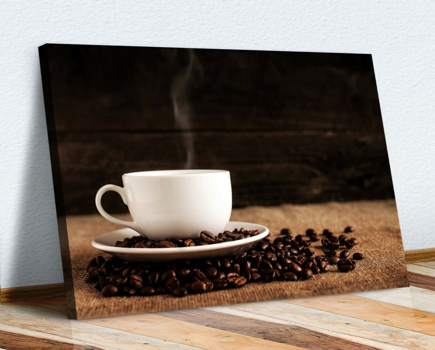 Coffee Canvas Wall Art – Premium Handmade Coffee Beans Artwork For Kitchen & Cafe
