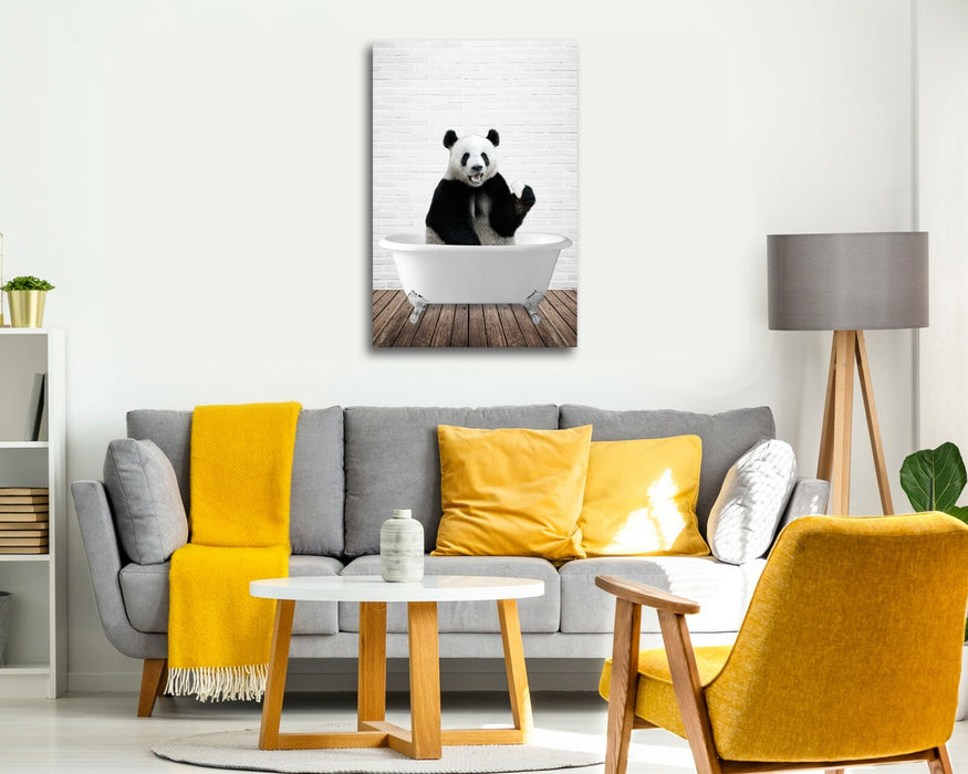 Panda Animal in Bath Bathtub CANVAS WALL ART PRINT ARTWORK PICTURE FRAMED POSTER