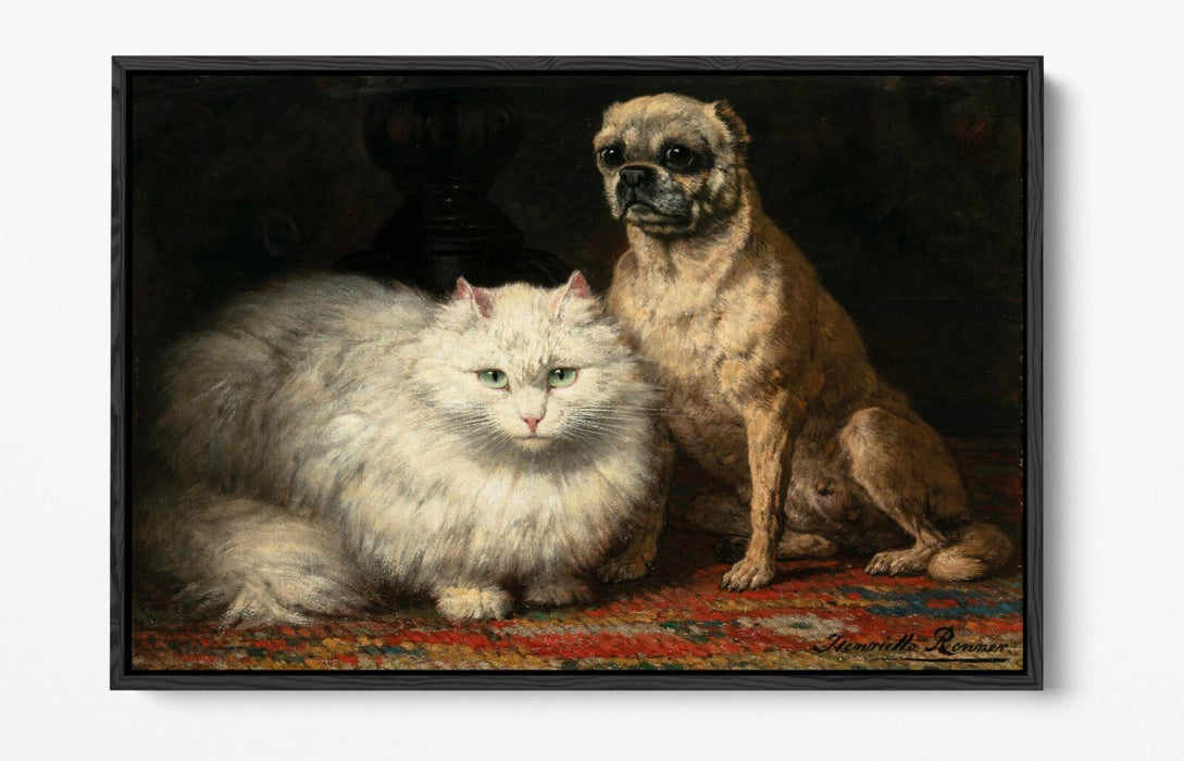 HENRIETTE RONNER KNIP, TWO FRIENDS -FLOAT EFFECT CANVAS ART PIC PRINT