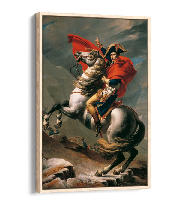 Napoleon Crossing the Alps Canvas - Float Effect Canvas Wall Art, Handmade UK