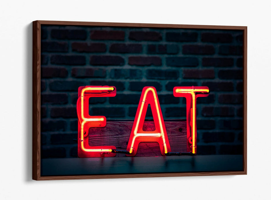 Kitchen Neon Sign - Float Effect Canvas Wall Art | Navy Handmade Kitchen Decor