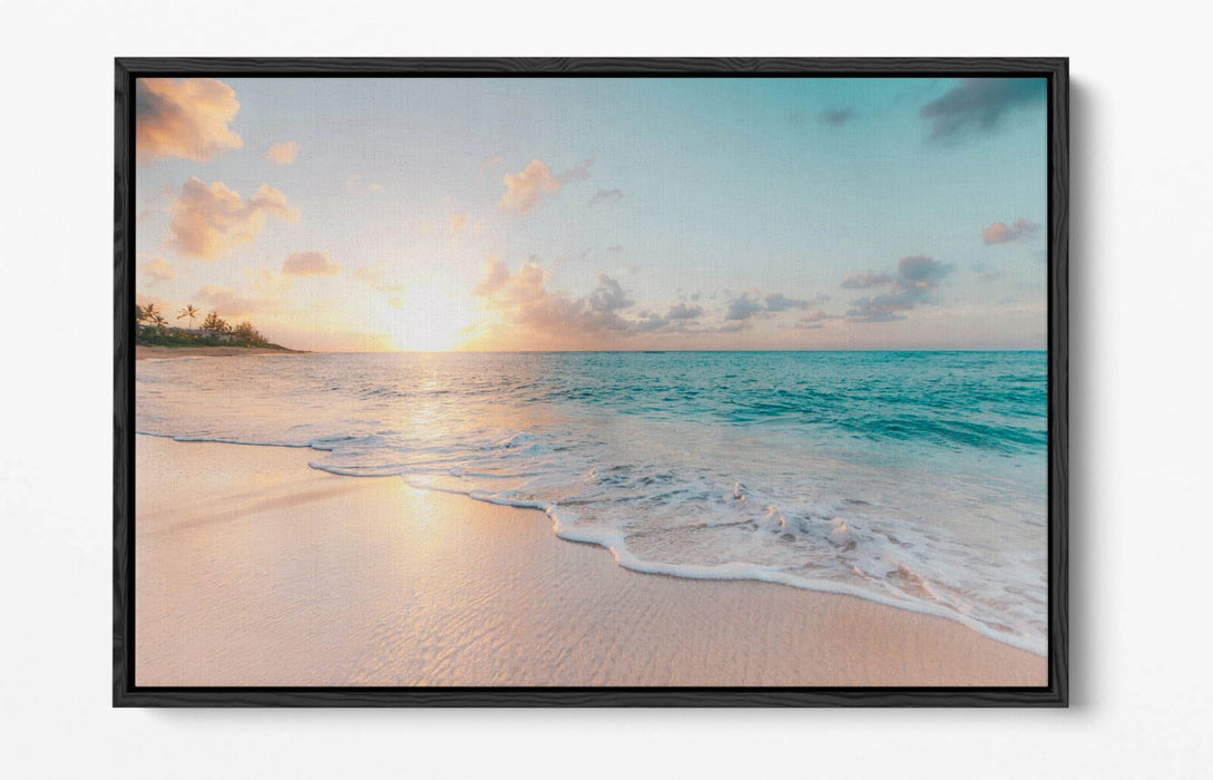 Canvas Wall Art - Hawaii Beach Peaceful Float Effect | Premium MDF Frame, Ready To Hang