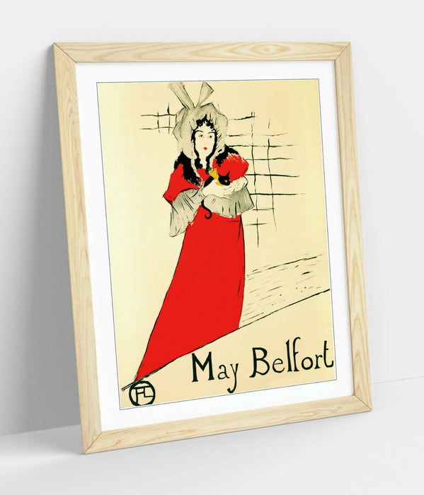Henri de Toulouse Lautrec Poster – Framed Art Print With Woodgrain Frame, Ready To Hang