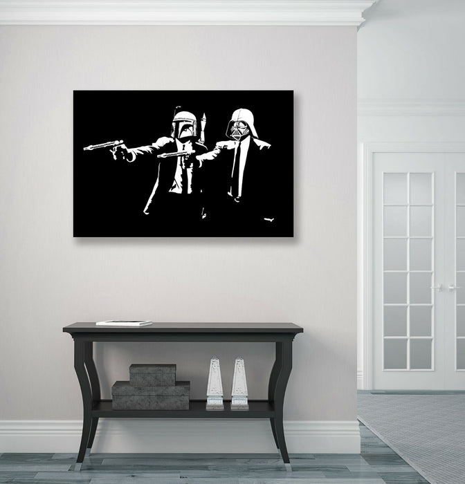 Banksy Canvas Art – Star Wars Pulp Fiction Street Art Print | Ready To Hang