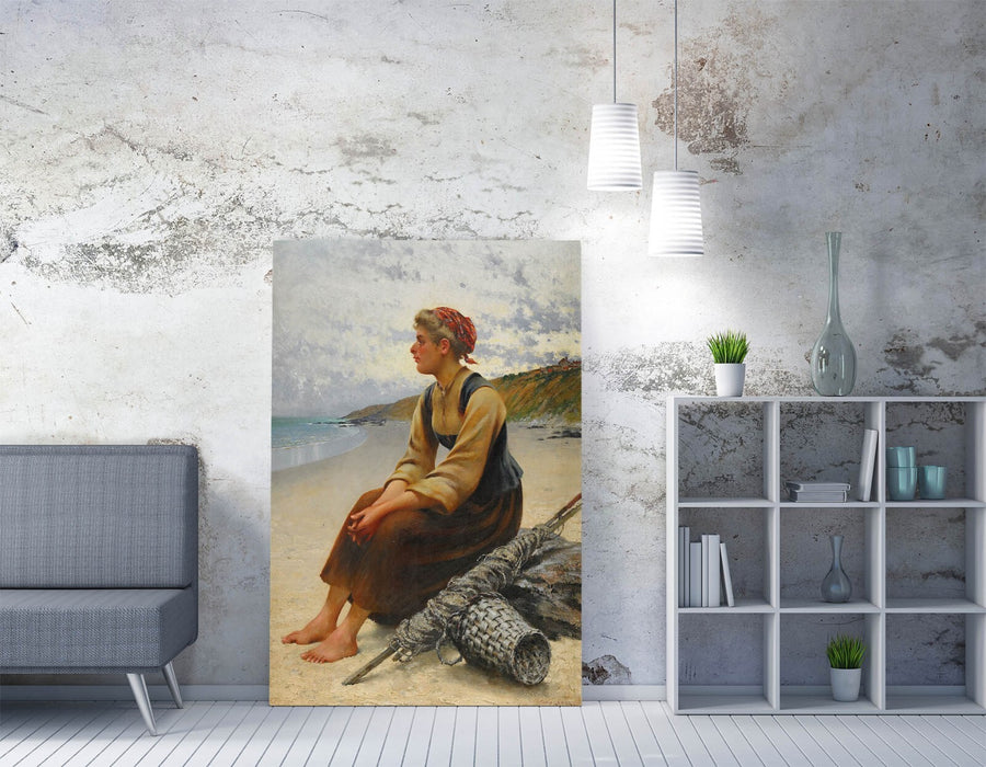 Canvas Wall Art - Oyster Picker Painting on Beach | Premium Handmade Print