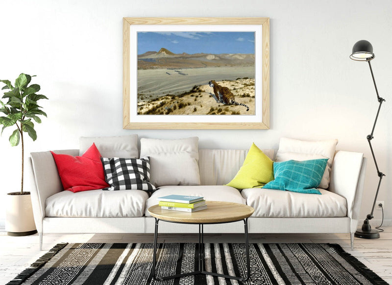 Framed Wall Art - Jean-Leon Gerome Tiger Painting | Handmade UK Frame, Matte Finish Poster