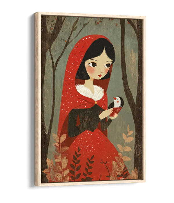 Canvas Wall Art - Pretty Little Red Riding Hood Kids Float Effect Print