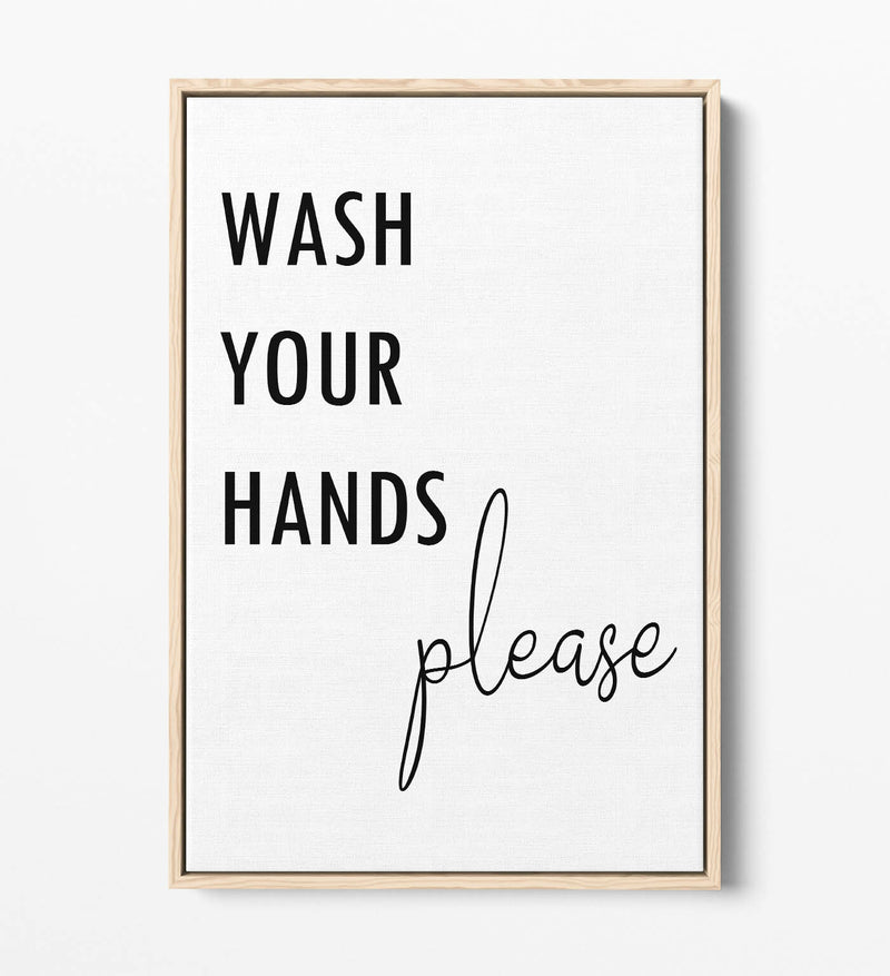 Canvas Wall Art - Bathroom Quote Print | Float Effect Frame, Handmade Decor