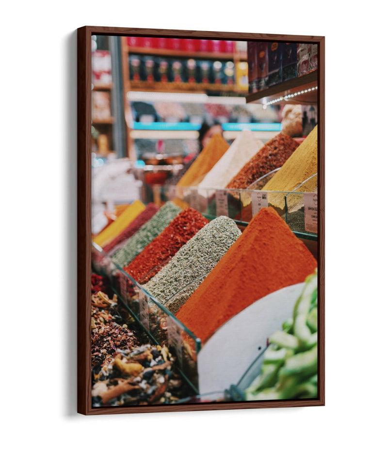 Canvas Wall Art - Colourful Spice Stack Kitchen Decor | Float Effect Print