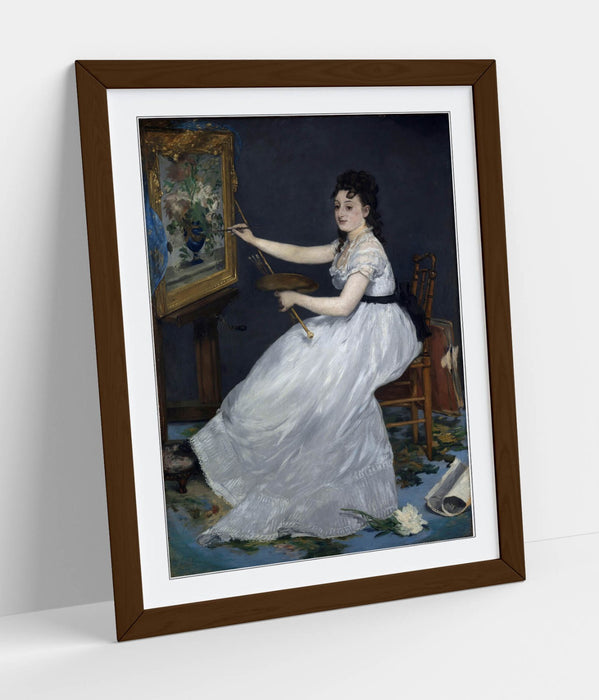 Framed Art Poster - Portrait Art Print by Edouard Manet | Wood Grain Frame, Ready to Hang