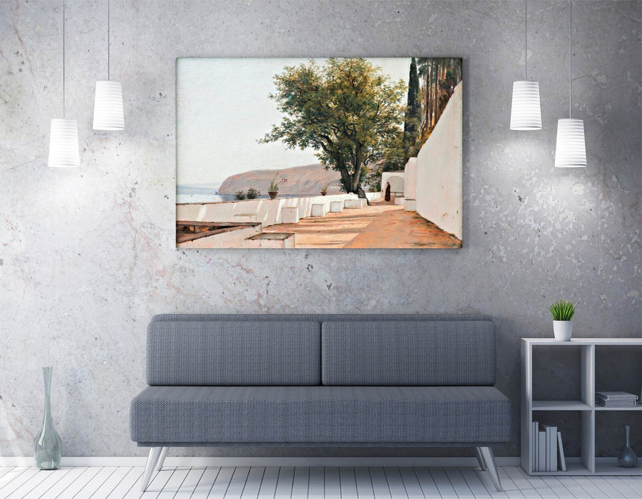 MARTINUS RORBYE, SCENE OVERLOOKING THE SEA -CANVAS WALL ARTWORK PIC PRINT