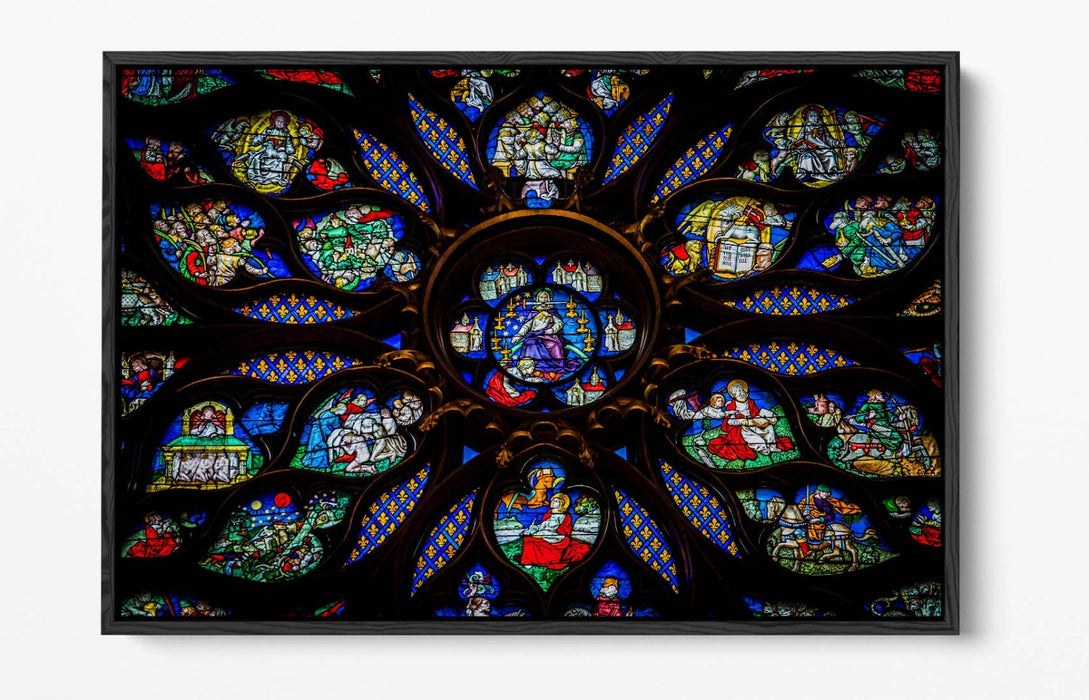 Stained Glass Canvas - Multi Colour Print Float Effect Frame | Handmade Wall Art