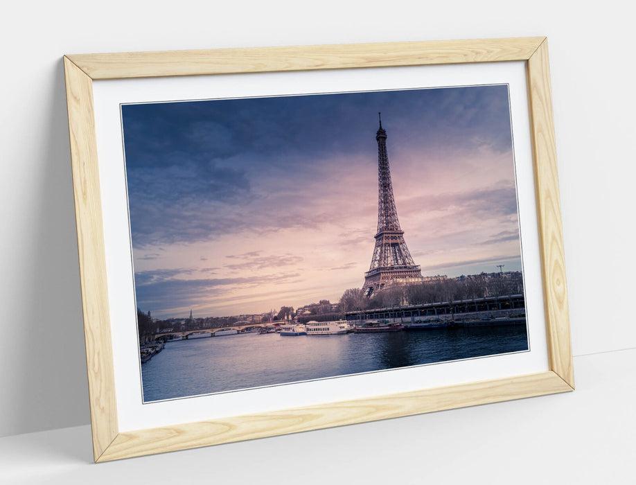 Paris Wall Art – Framed Eiffel Tower Poster | River View Artwork | UK Handmade Frame