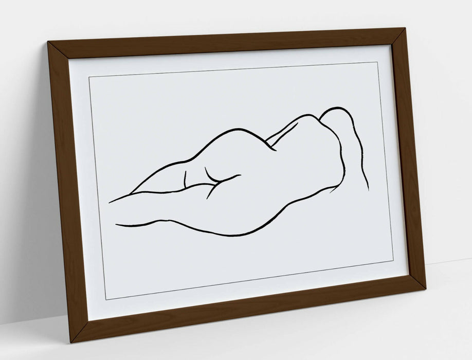 RECLINING NUDE WOMAN SHOWING BOTTOM ART -ART FRAMED POSTER PICTURE PRINT ARTWORK