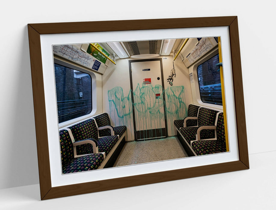 BANKSY UNDERGROUND RATS -ART FRAMED POSTER PICTURE PRINT ARTWORK- GREEN BLUE