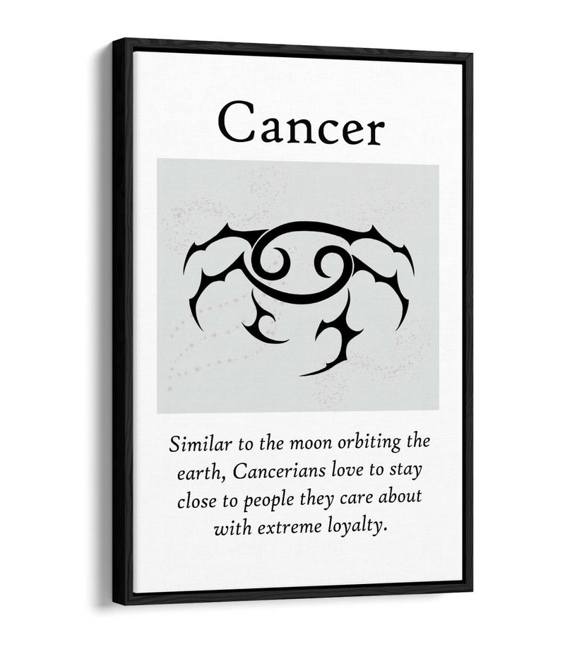 Cancer Star Sign Canvas – Handmade Zodiac Wall Art with Float Effect Frame