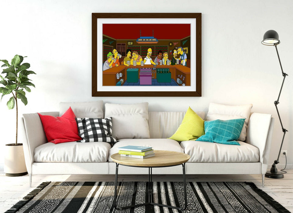 Simpsons Framed Poster - Handmade UK Wall Art Poster With Faux Wood Frame