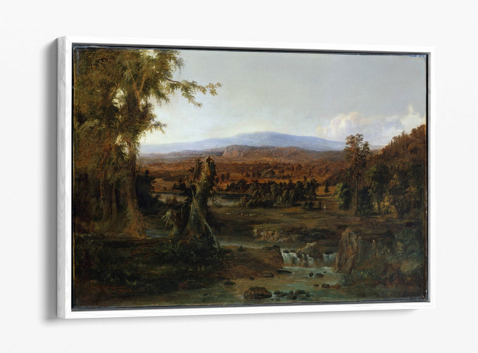 ROBERT S DUNCANSON, LANDSCAPE WITH SHEPARD -FLOAT EFFECT CANVAS WALL ART PRINT