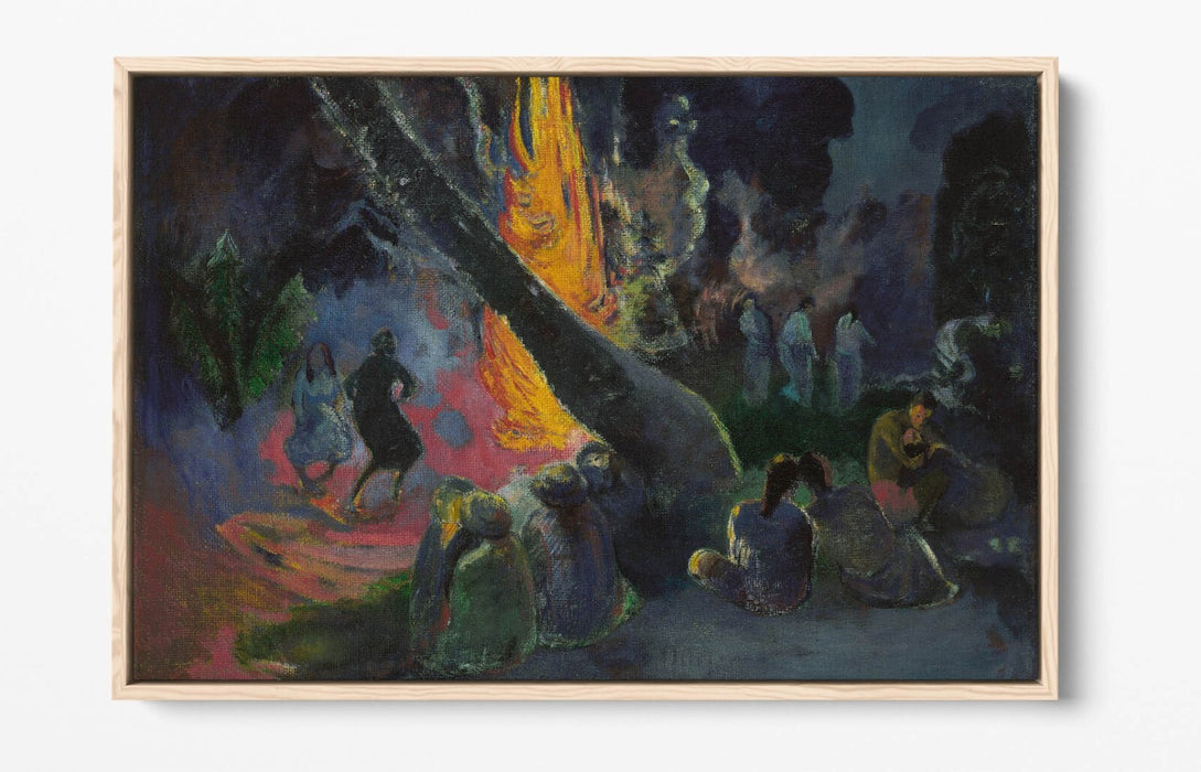 PAUL GAUGUIN, THE FIRE DANCE -FLOAT EFFECT CANVAS ART PIC PRINT
