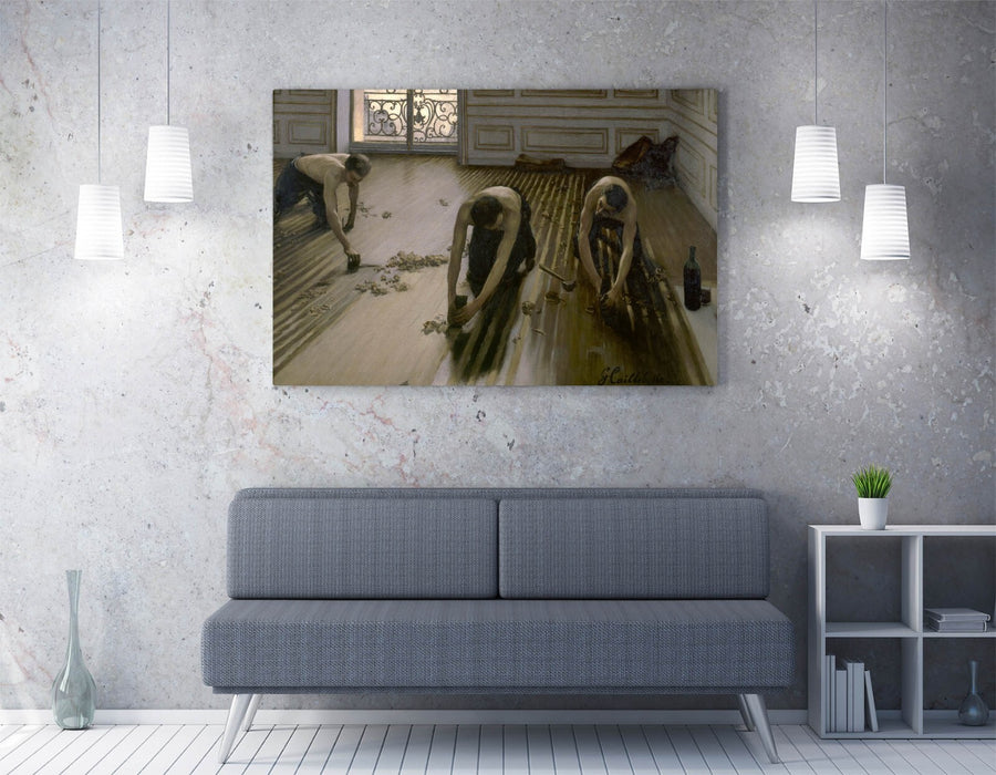 Canvas Wall Art - Gustave Caillebotte The Floor Scrapers Handmade Print on Archival Grade Canvas