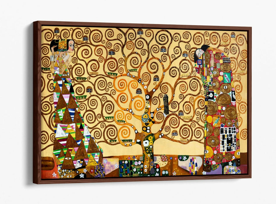GUSTAV KLIMT THE TREE OF LIFE -FLOAT EFFECT CANVAS WALL ART PIC PRINT- ORANGE