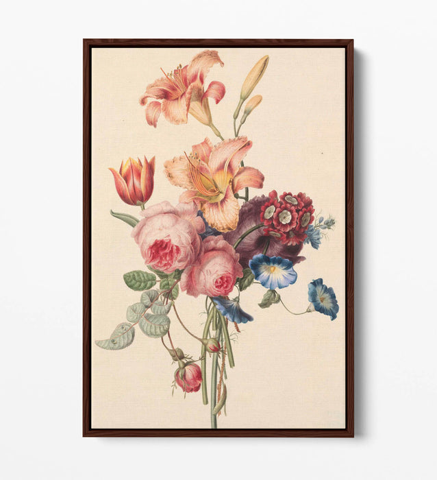 HENRIETTE GEERTRUIDA KNIP, A BOUQUET -FLOAT EFFECT CANVAS WALL ART PRINT