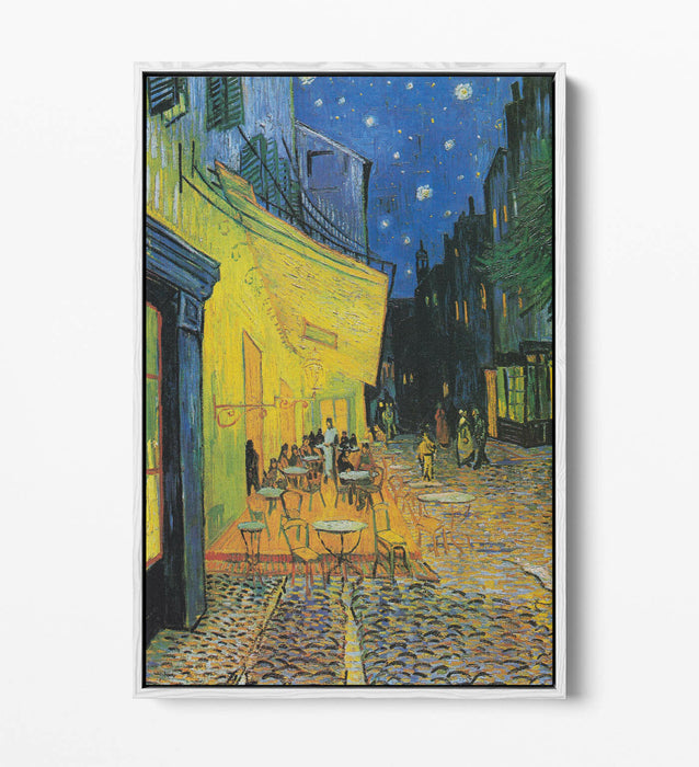 VAN GOGH CAFE TERRACE AT NIGHT -FLOAT EFFECT CANVAS WALL ART PIC PRINT- BLUE