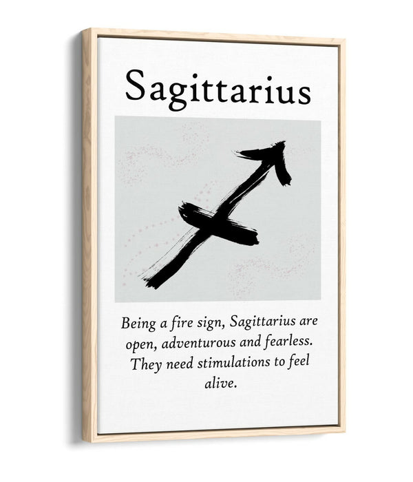 SAGITTARIUS STAR SIGN ZODIAC ASTROLOGY QUOTE -FLOAT EFFECT CANVAS WALL ART PRINT
